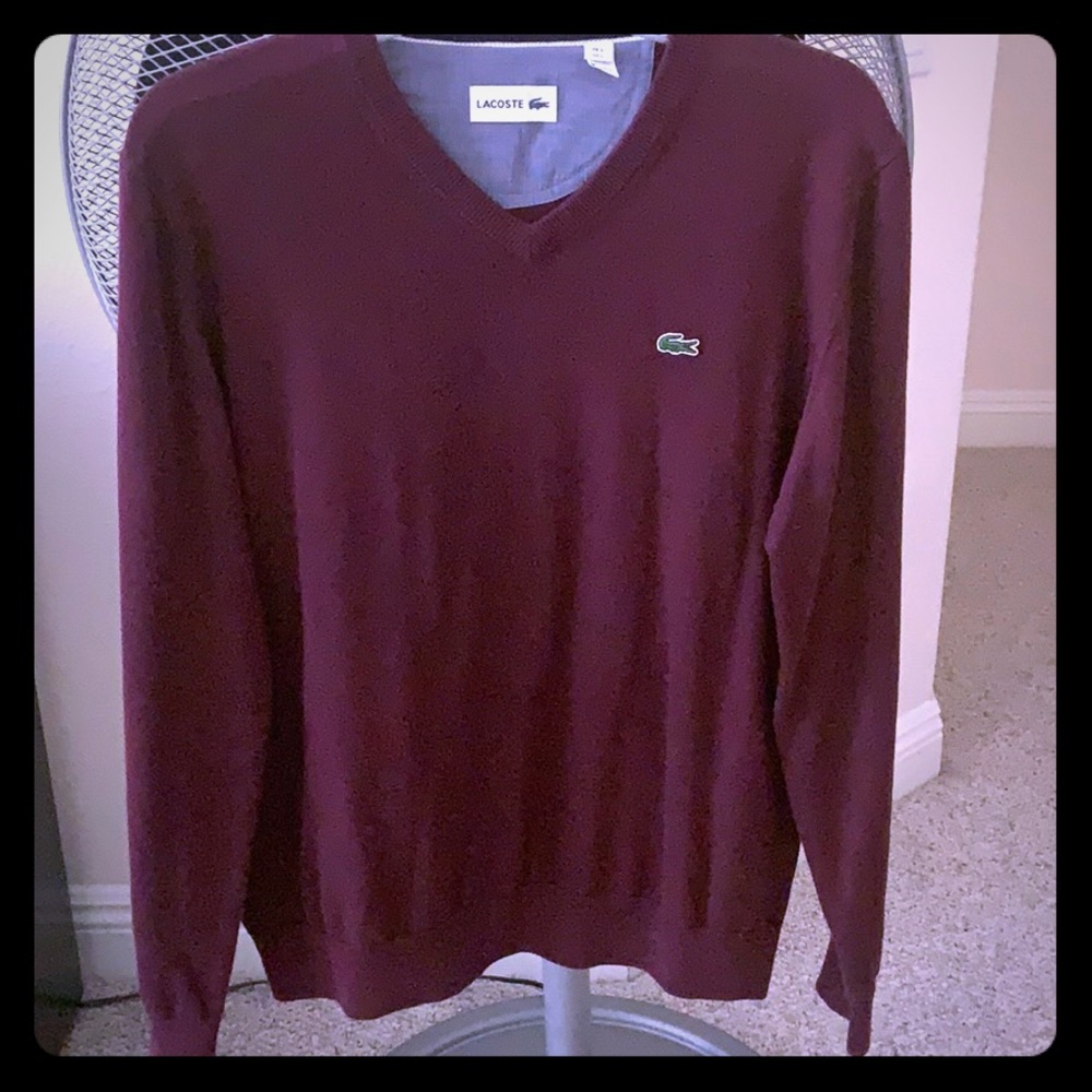 LIKE NEW Lacoste V-Neck Size 5 (Large) Sweater